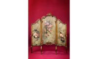 Bộ bình phong 3 bức vẽ hoa hồng 