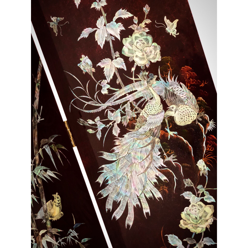 Bình Phong Sơn Mài 2 Mặt