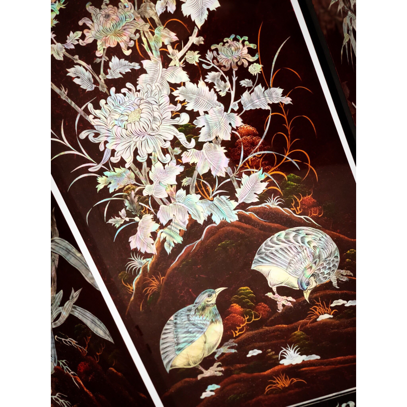 Bình Phong Sơn Mài 2 Mặt