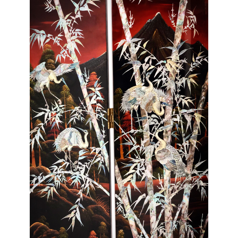 Bình Phong Sơn Mài 2 Mặt