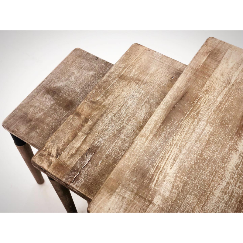 Bộ ba bàn Rustic nesting table