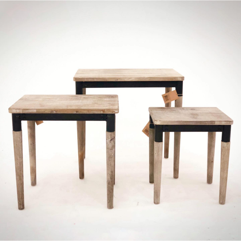 Bộ ba bàn Rustic nesting table