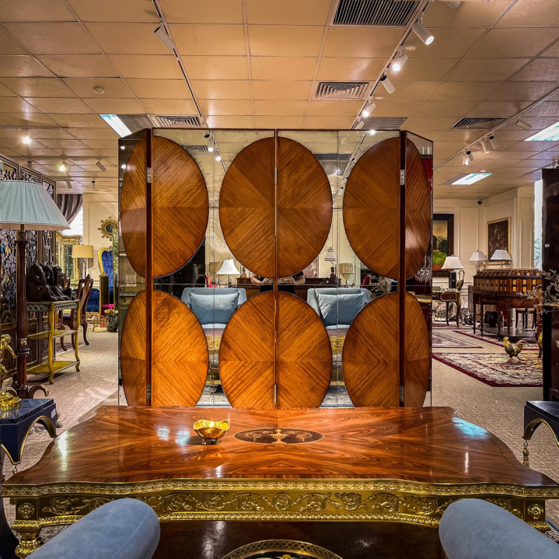 Bình phong kính 4 tấm