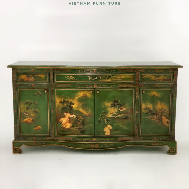 Tủ Sơn Mài Xanh Lá