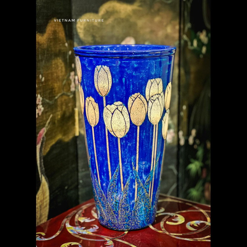 Bình Sơn Mài Hoa Tulip