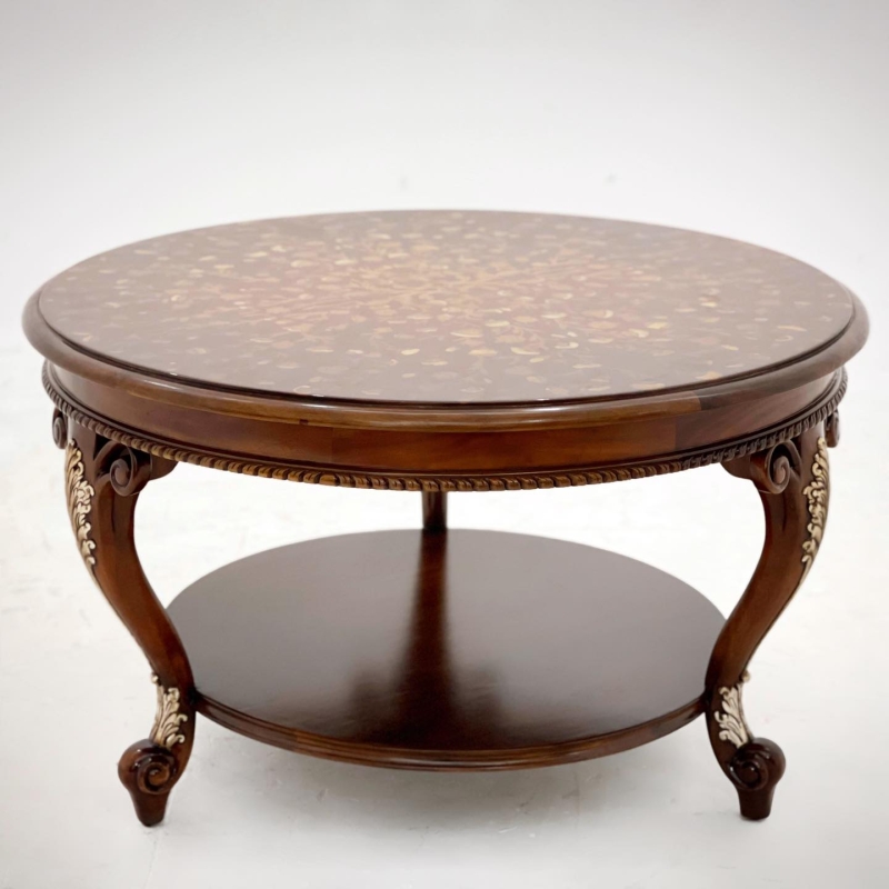 Bàn SM tròn mặt vẽ hoa lá 