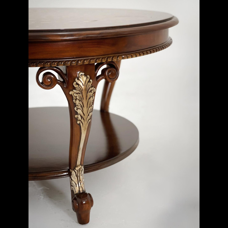 Bàn SM tròn mặt vẽ hoa lá 