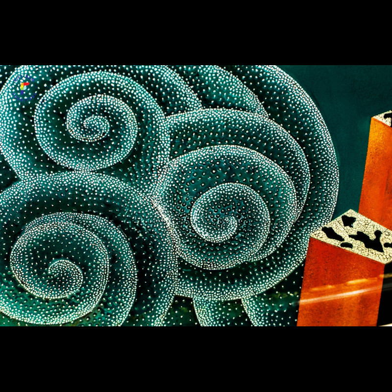 Bộ 2 bức bình phong sơn mài cẩn trứng 