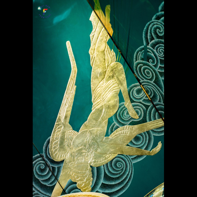 Bộ 2 bức bình phong sơn mài cẩn trứng 