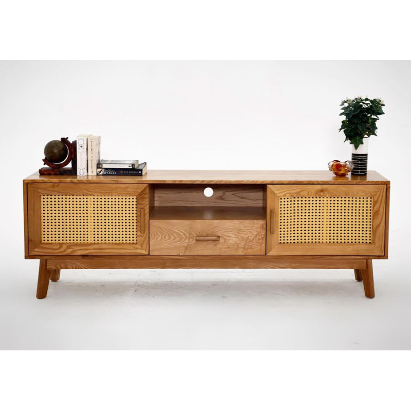 KỆ MÂY 2 CÁNH GỖ SỒI 