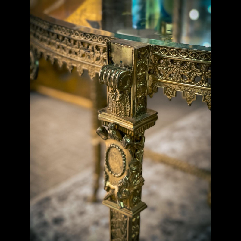 BÀN CENTER ĐỒNG VẼ HOA