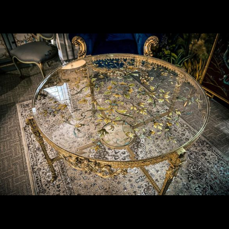 BÀN CENTER ĐỒNG VẼ HOA