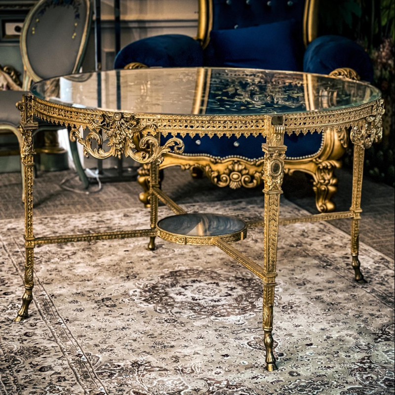 BÀN CENTER ĐỒNG VẼ HOA