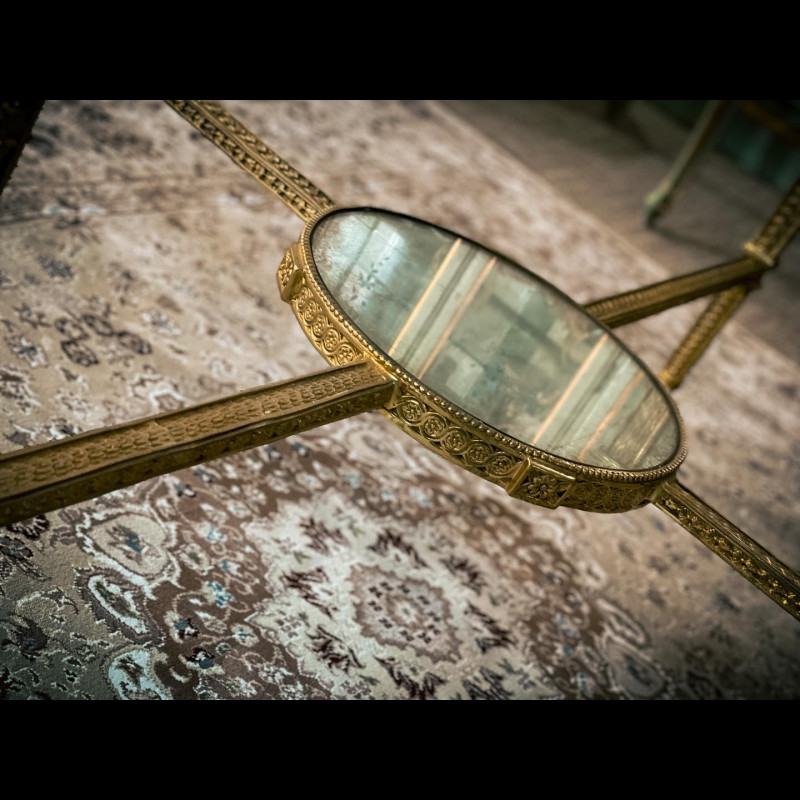 BÀN CENTER ĐỒNG VẼ HOA