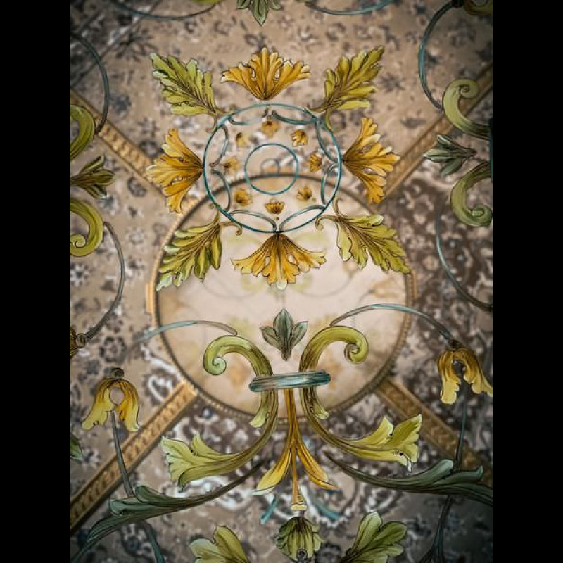 BÀN CENTER ĐỒNG VẼ HOA