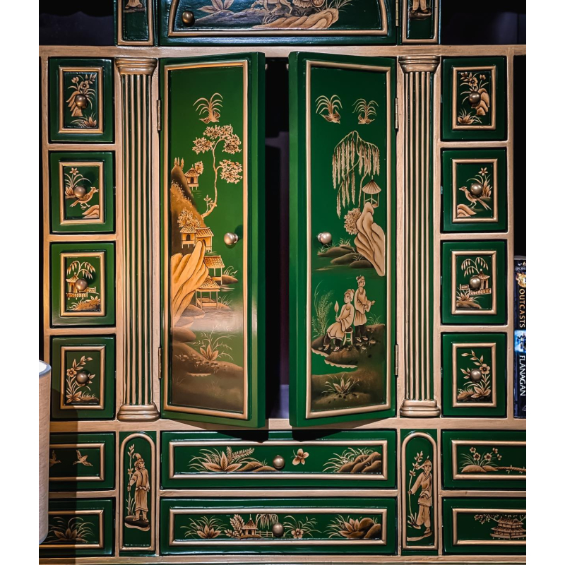 Tủ sơn mài - màu xanh 