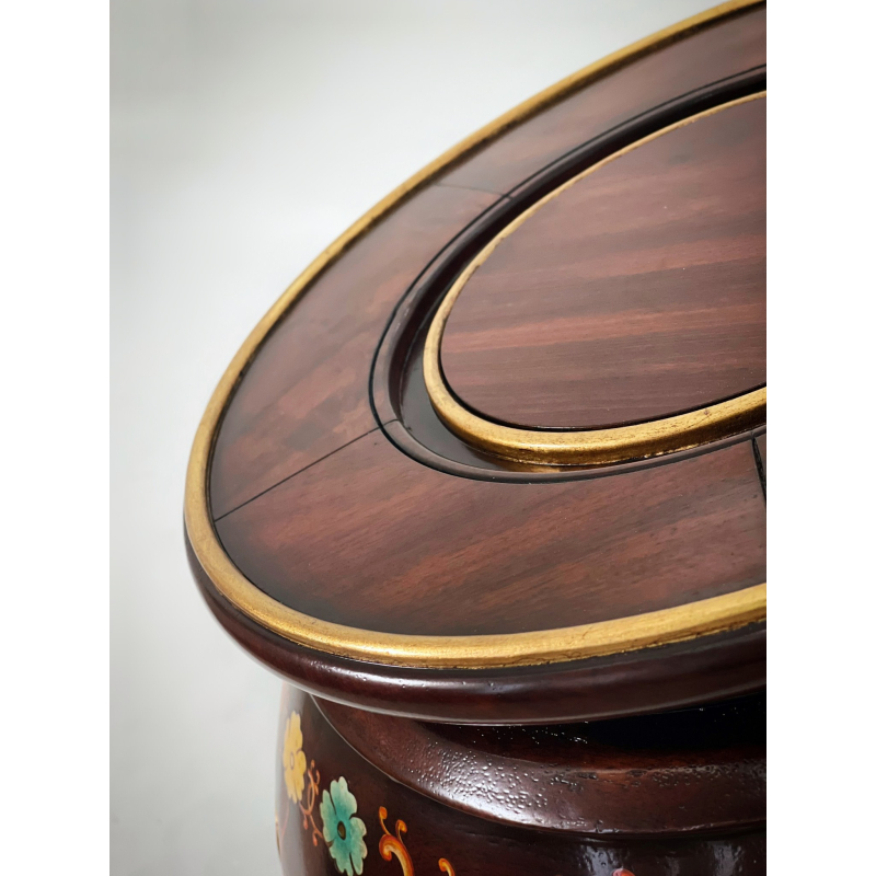 Đôn gỗ hương vẽ hoa