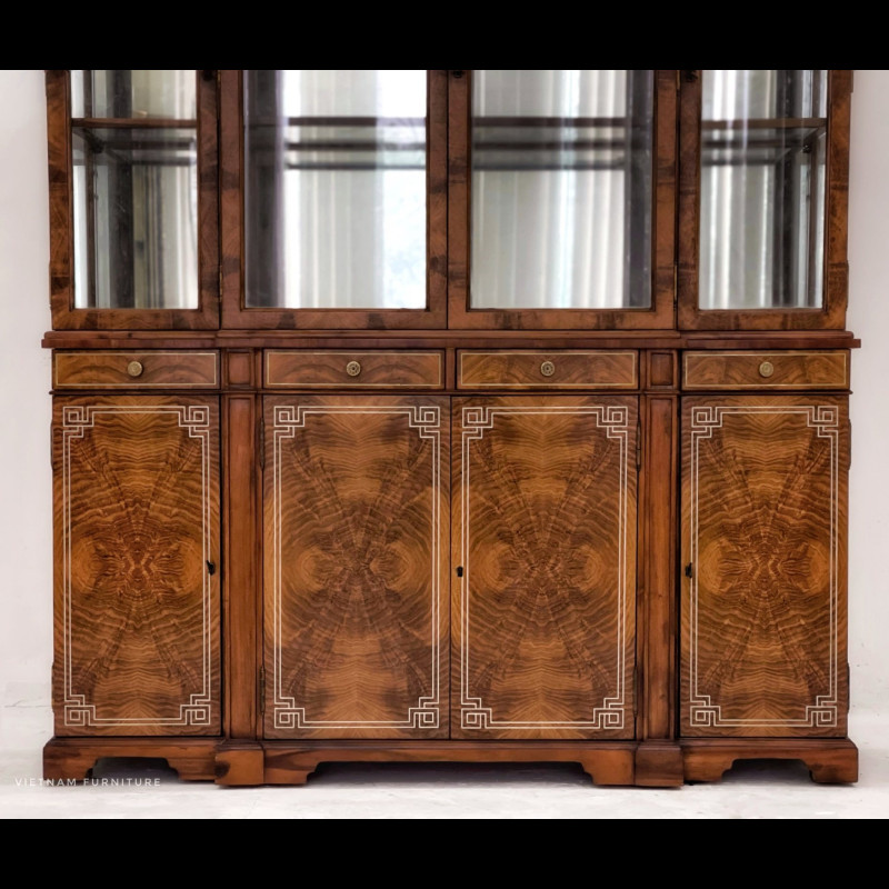 Tủ trang trí kính 2 phần