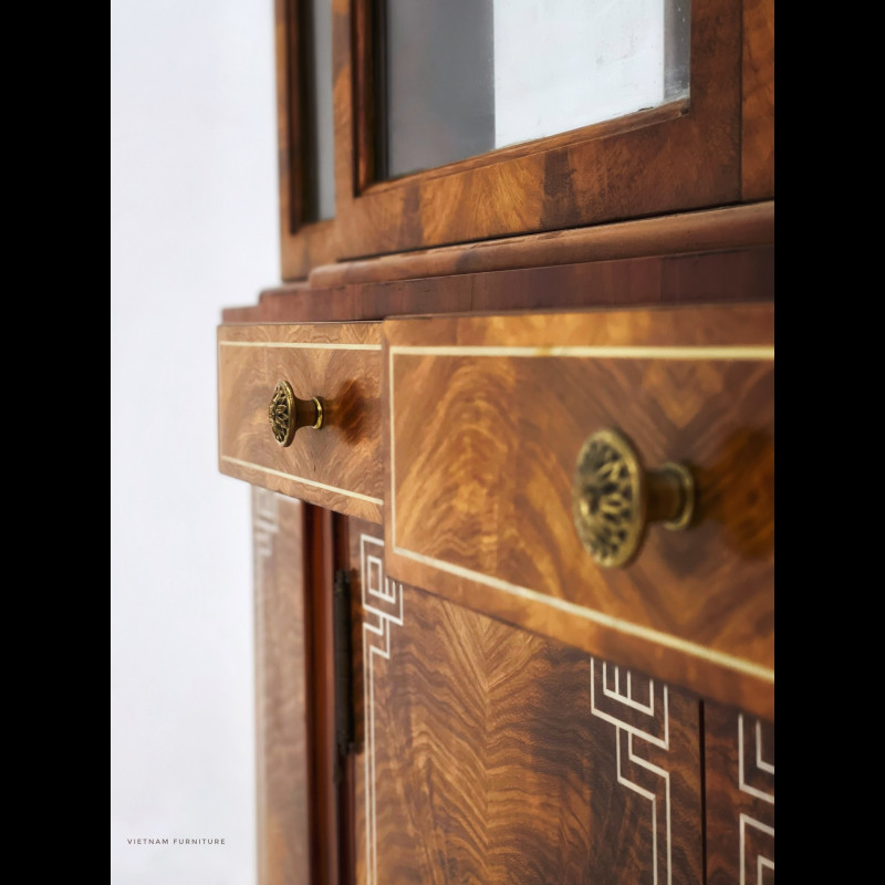 Tủ trang trí kính 2 phần