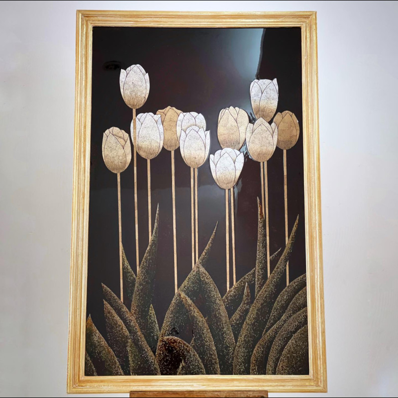 Tranh sơn mài hoa Tulip