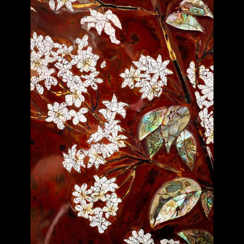 Tranh sơn mài hoa mận 