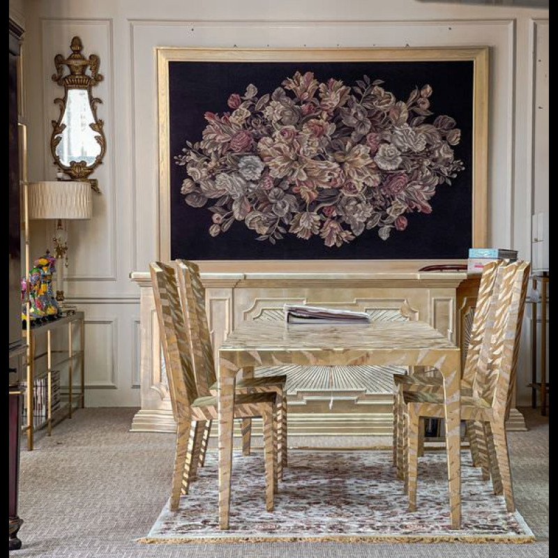 Bộ bàn ăn sơn mài 