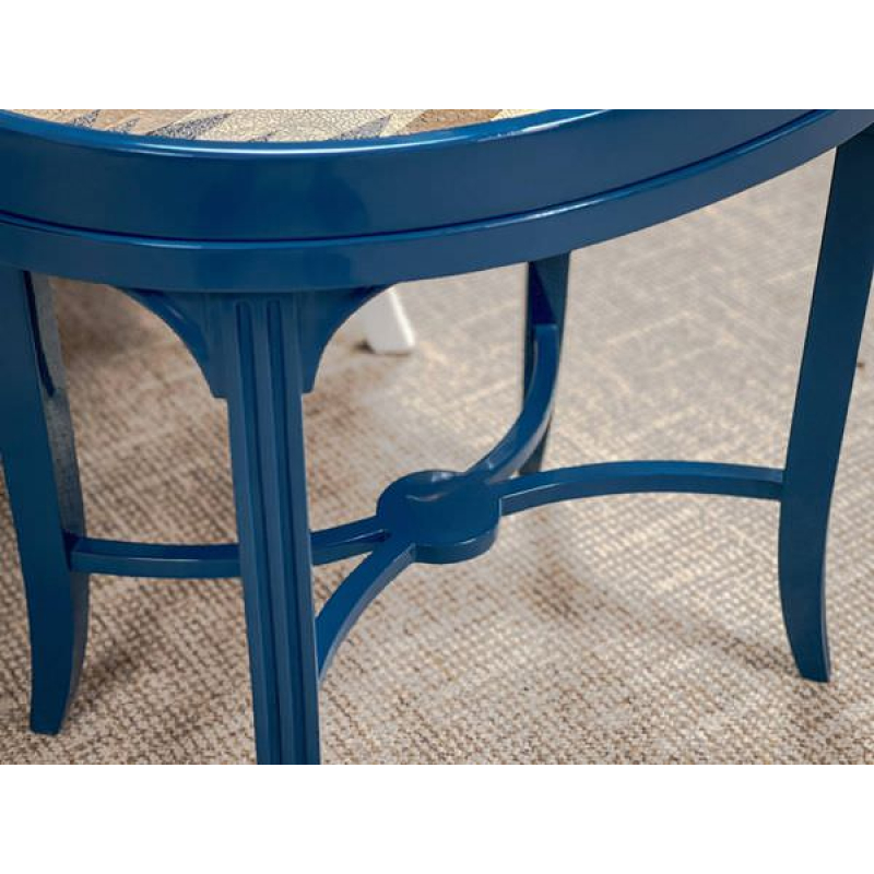 Bàn sơn mài Oval - Xanh 