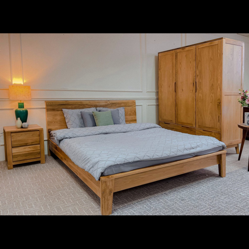 Giường sồi Osaka - Màu tự nhiên 