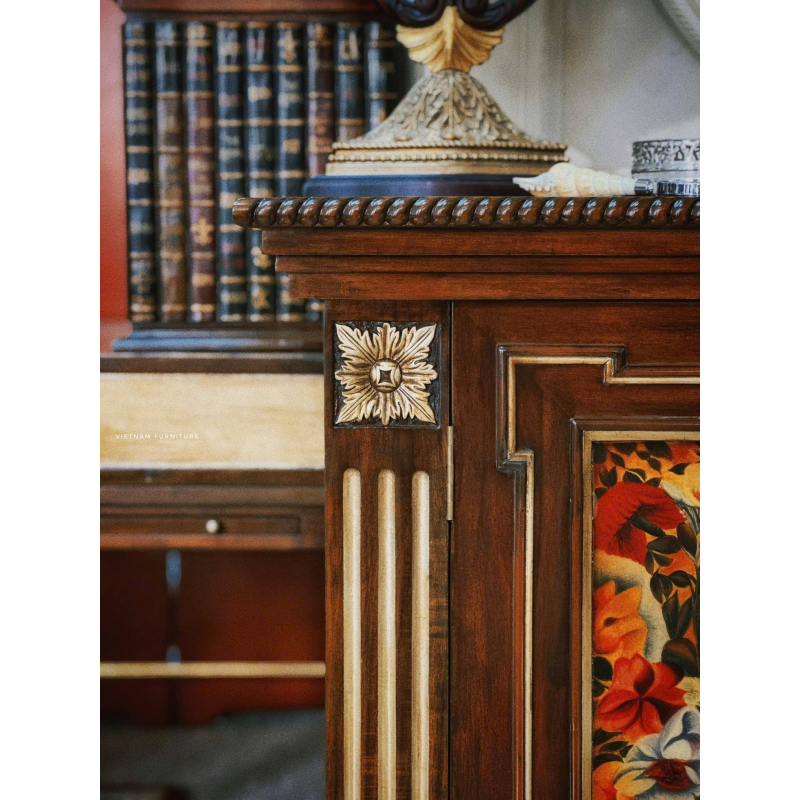 Tủ sách sơn mài Flora