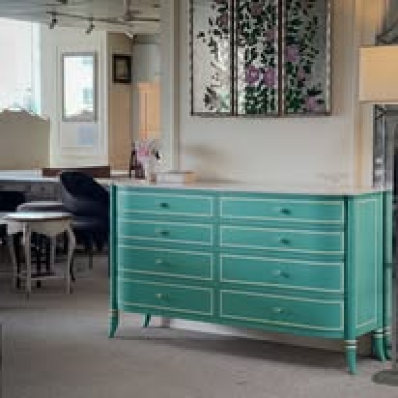 Tủ ngăn kéo xanh mặt đá