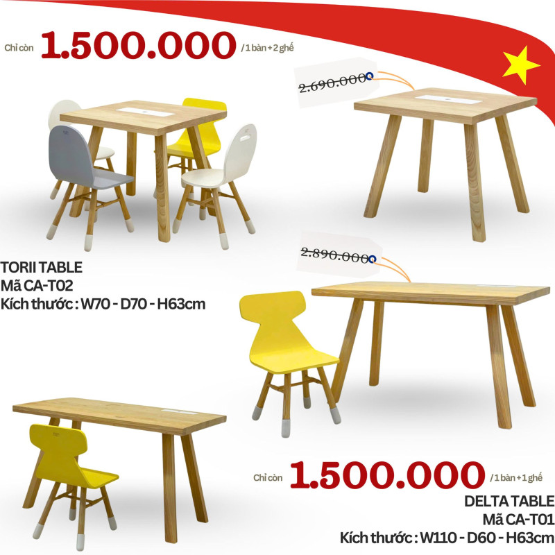 Bộ bàn học trẻ em 