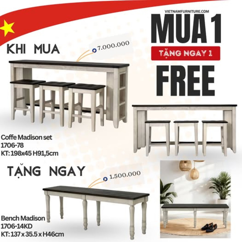 Bộ bàn Bar Madison County