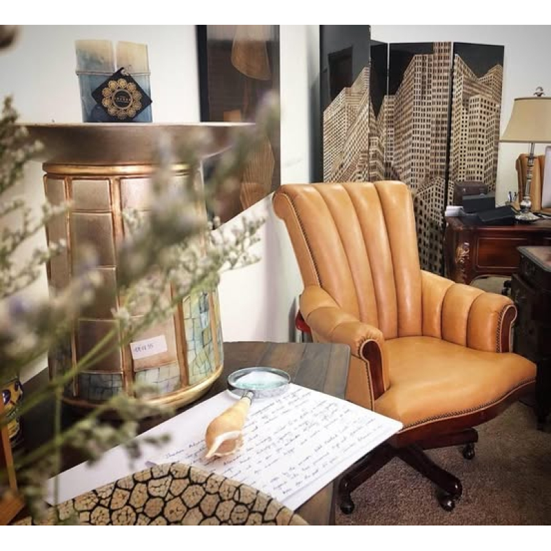 Ghế xoay da thật TA