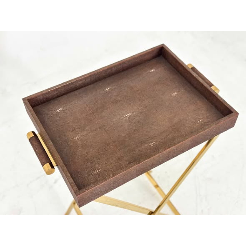 Bàn khay Faux shagreen - Nâu 