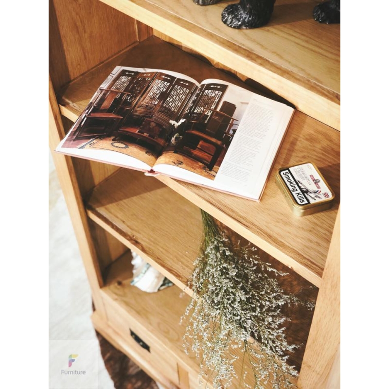 Tủ sách sồi không cánh