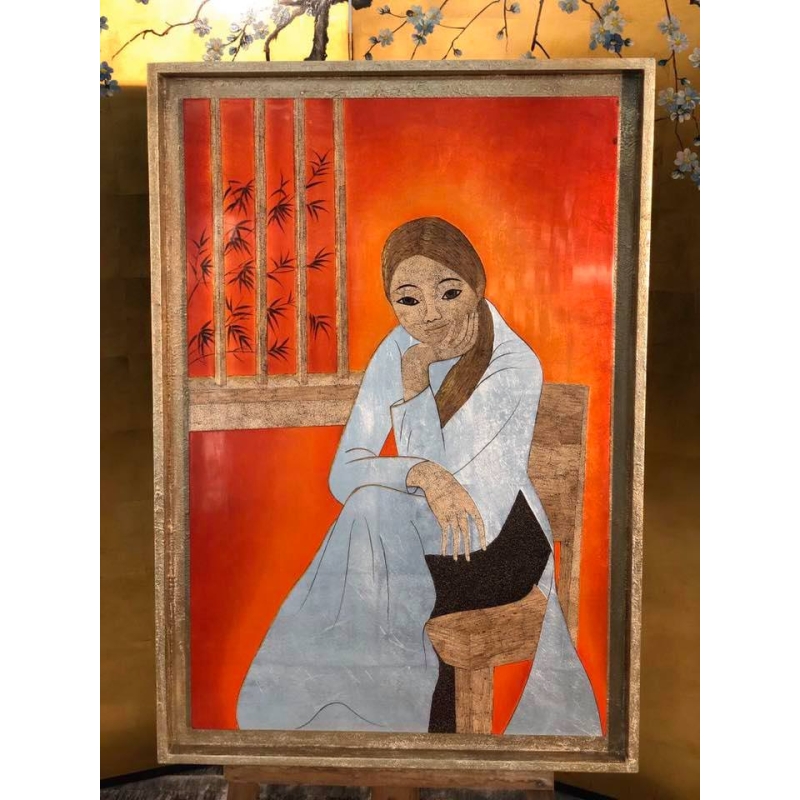 Tranh thiếu nữ áo dài