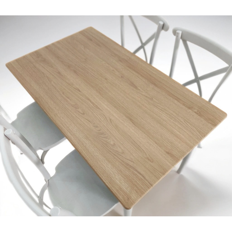 Bộ bàn ăn Cross - 4 ghế - Trắng xám 