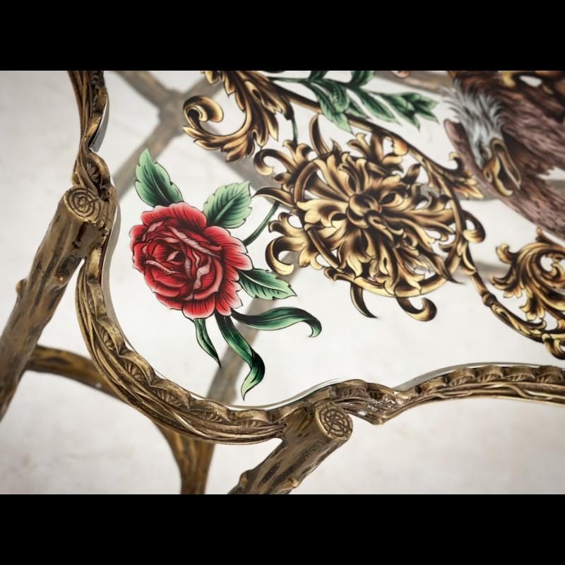 Bàn trà đồng Floral 7.12