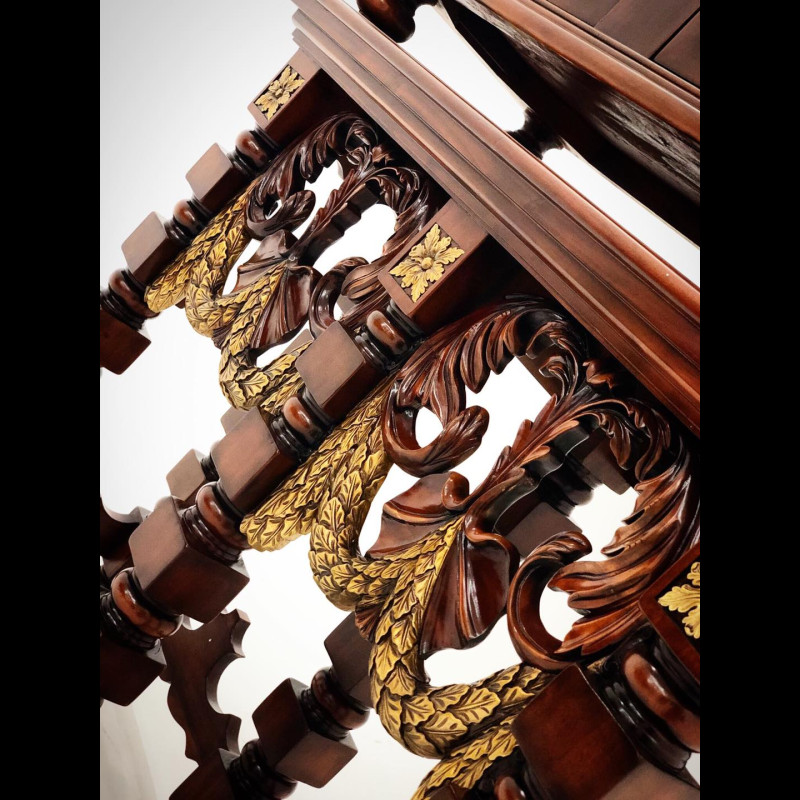 Tủ trang trí 2 phần vẽ hoa