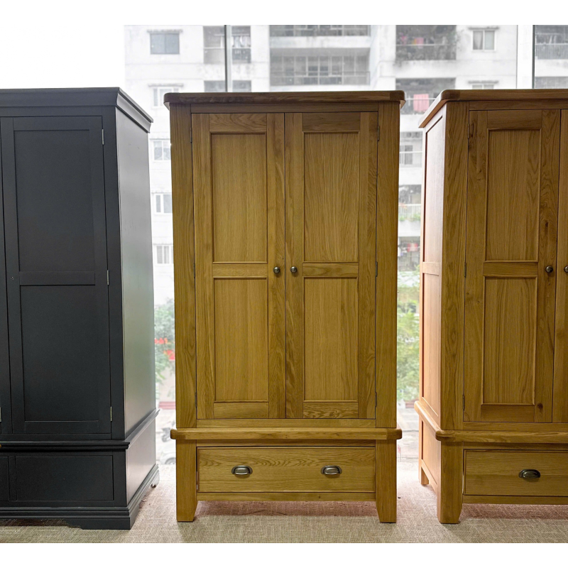 Tủ áo sồi Mỹ - 2 cánh 