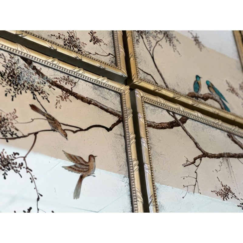 	Bộ 6 tranh kính JR nền bạc