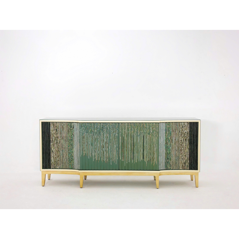 Tủ trang trí sơn mài - Xanh Mint 